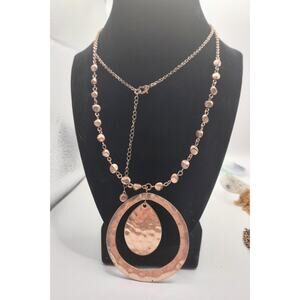Veronese Italy Rose Gold Tone 32" Long Statement Necklace
